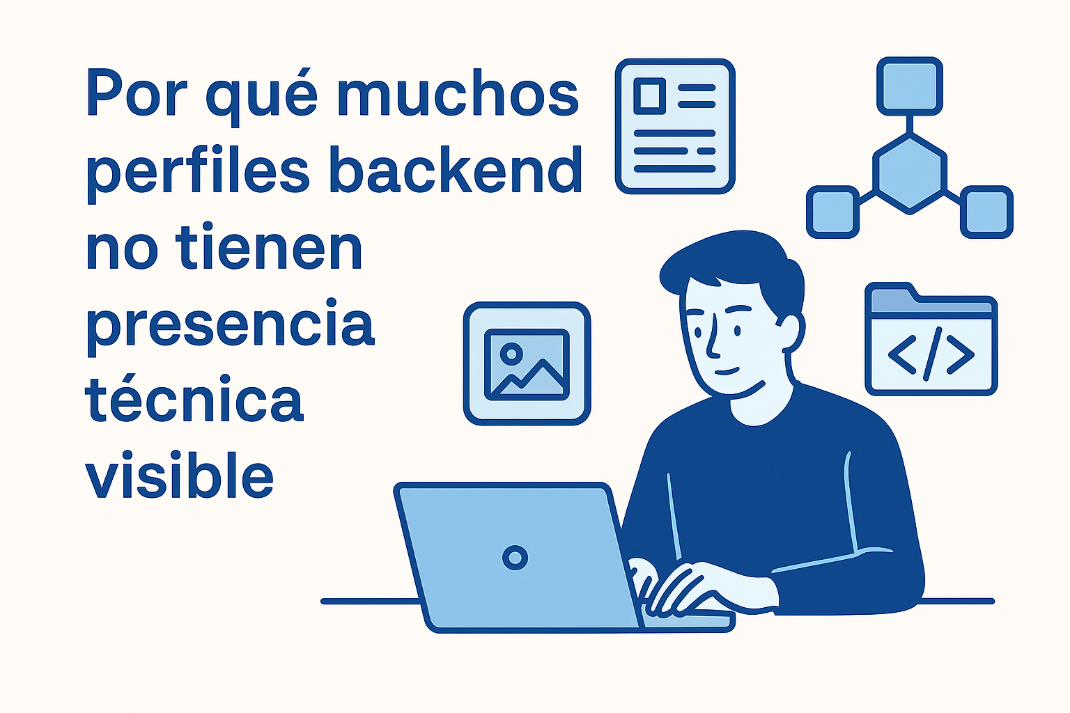Perfil backend trabajando con código y estructuras técnicas